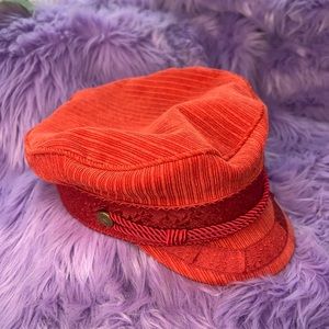 Brixton Red Cord Fiddler Fisherman Cap